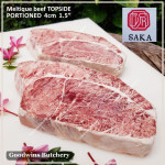 Beef TOPSIDE Australia MELTIQUE SAKA meltik (wagyu alike) daging rendang dendeng frozen SAIKORO DICED CUBED DADU cuts 4cm 1.5" (price/pack 500g 9-10pcs)